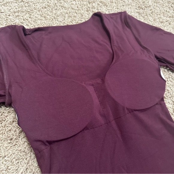 💜 (NWOT) Klassy Network Quarter Sleeve Scoop Bramisuit in Mahogany | XS - Picture 9 of 11